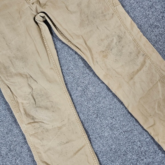 Carhartt Relaxed Fit Carpenter Pants Beige Mens Tagged 33x32 Act 31x29 Flawed - Picture 3 of 9